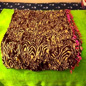 Lilly Pulitzer Zebra/Animal Print Scarf w/Tassels